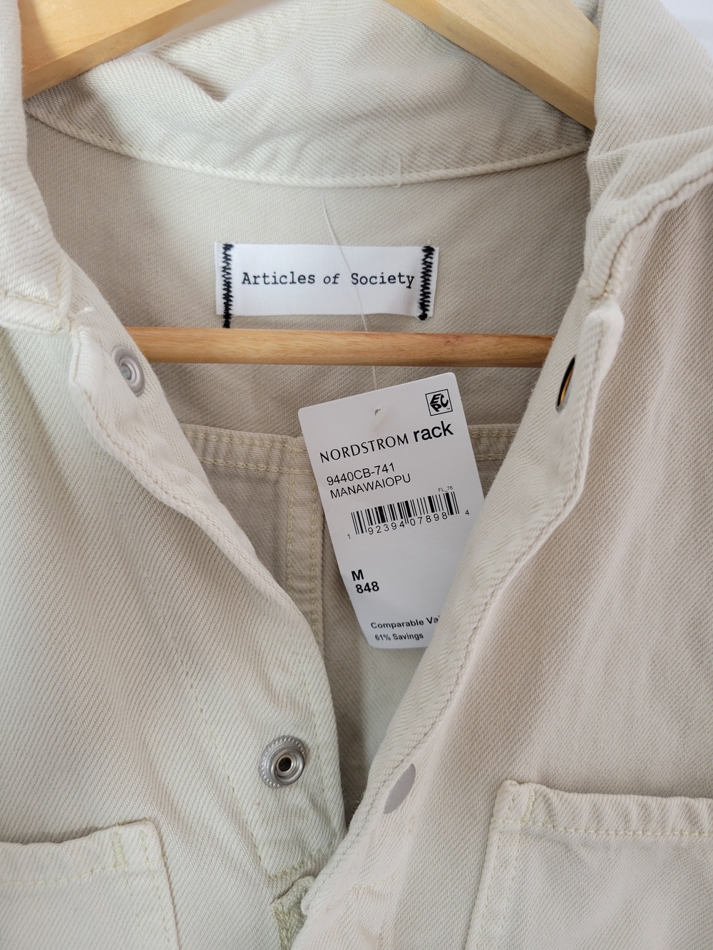 NWT Articles of Society Beige Utility Short Sleeve Jumpsuit Size M - Picture 3 of 13